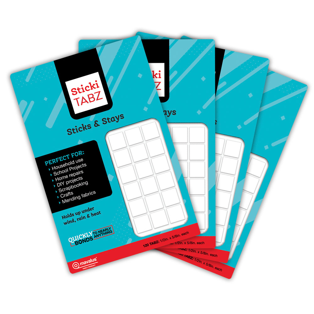 4 Pack of Sticki Tabz 1/2" x 5/8" - 480 Tabz
